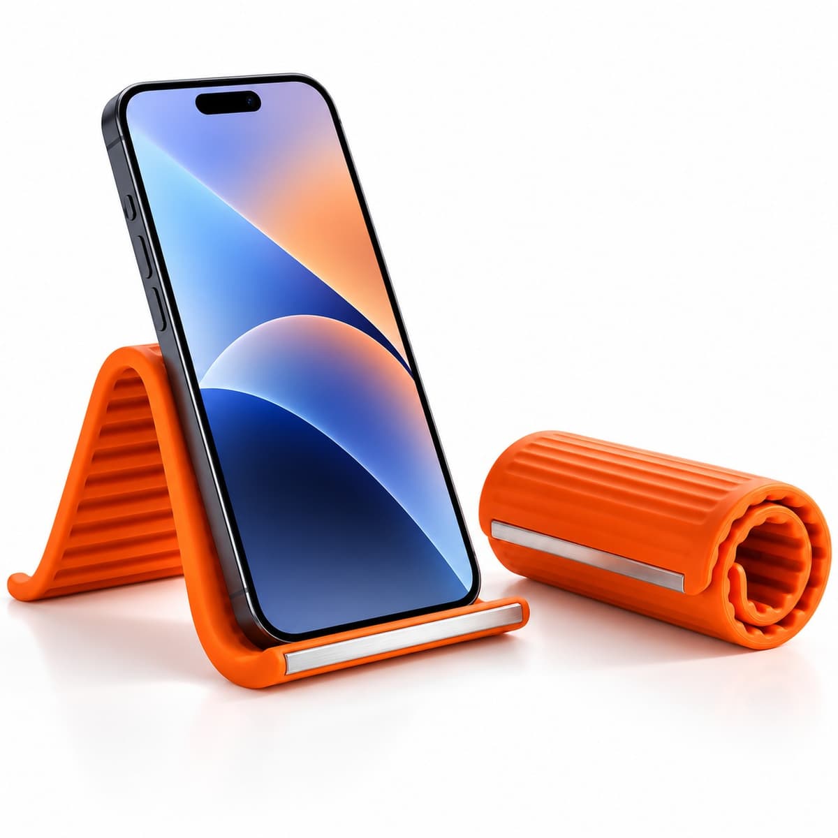 Flexible Silicone Phone & Tablet Stand – Orange